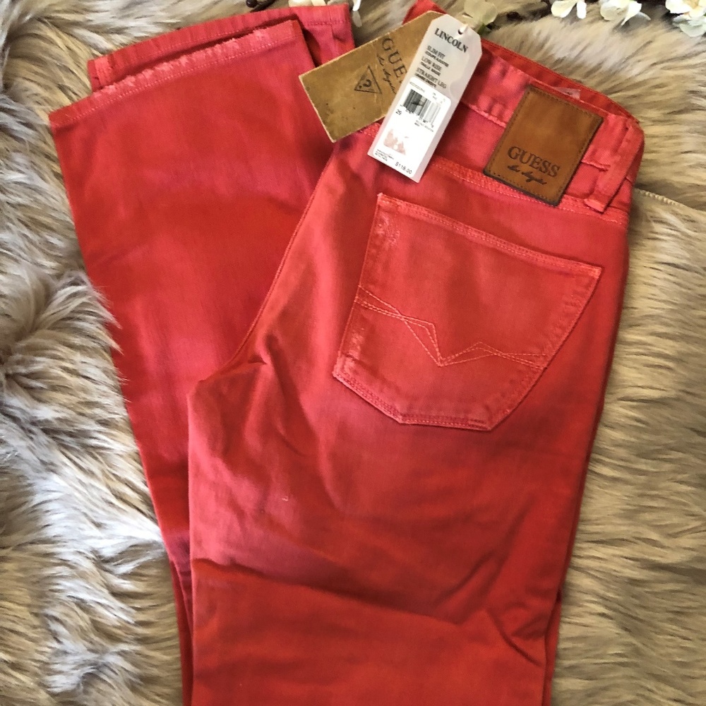 GUESS! NEW MEN LINCOLN SLIM FIT STRAIGHT LEG SZ 29
